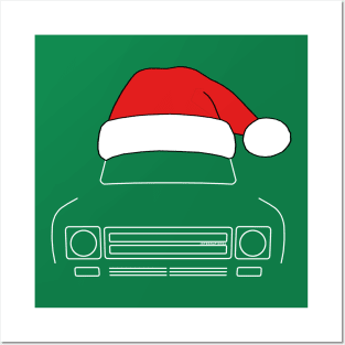 IH Scout classic truck Christmas hat edition white Posters and Art